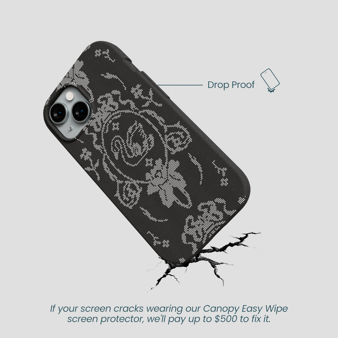 Black Studded Swan iPhone 14 Case