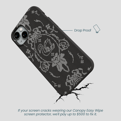 Black Studded Swan iPhone 15 Plus Case