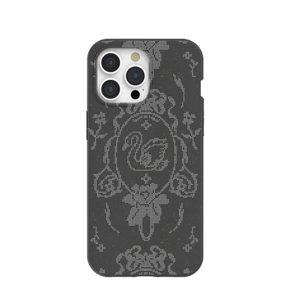 Black Studded Swan iPhone 15 Pro Max Case