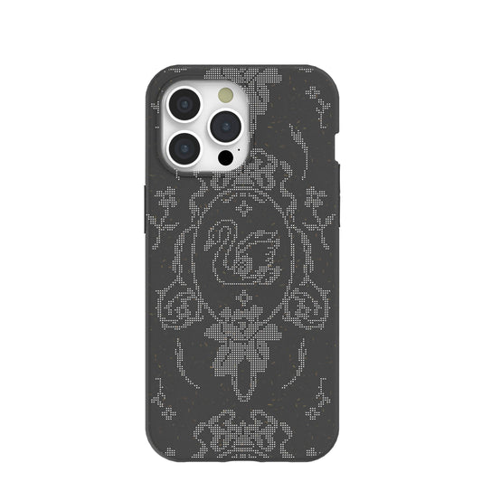 Black Studded Swan iPhone 15 Pro Max Case