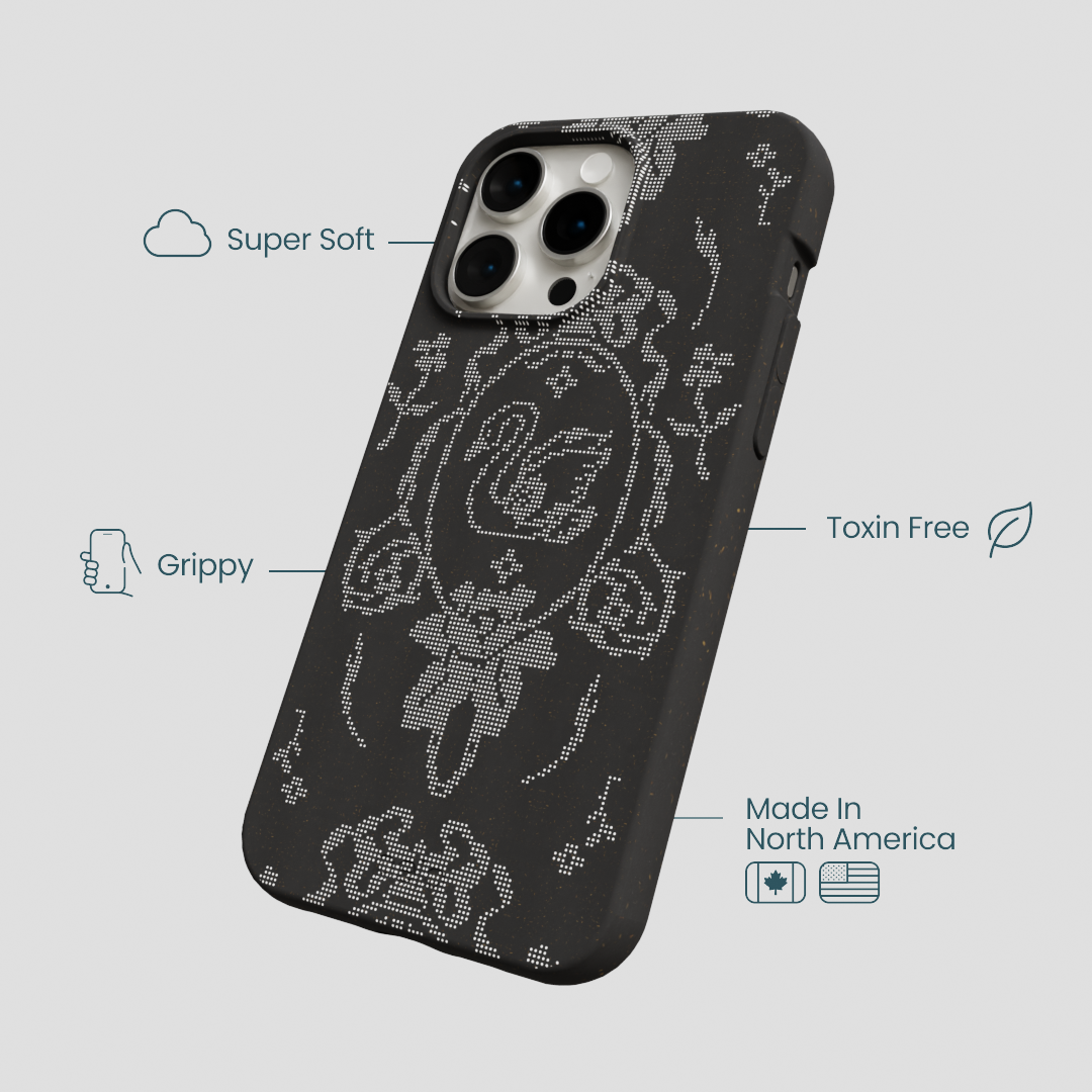 Black Studded Swan iPhone 15 Pro Max Case