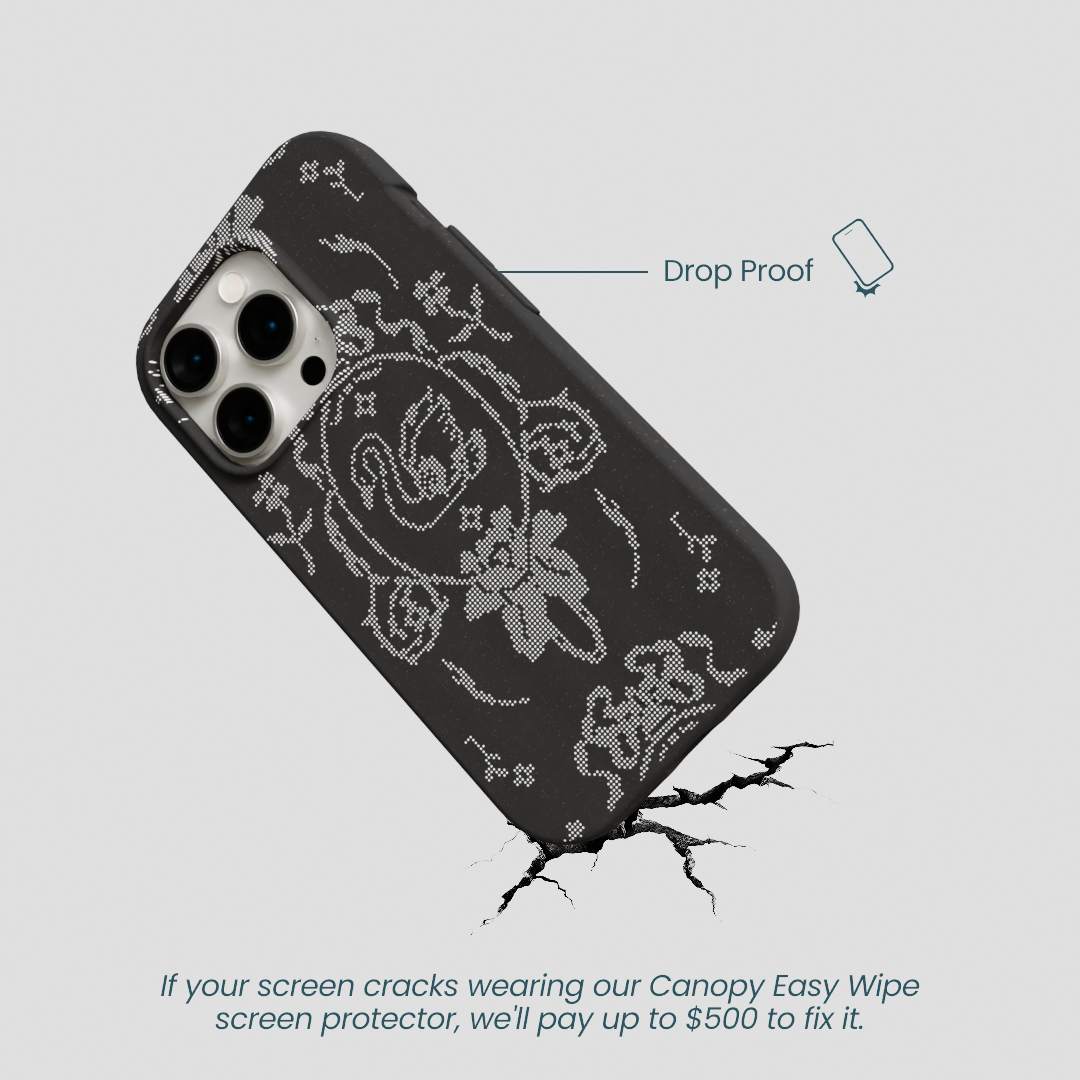 Black Studded Swan iPhone 15 Pro Case