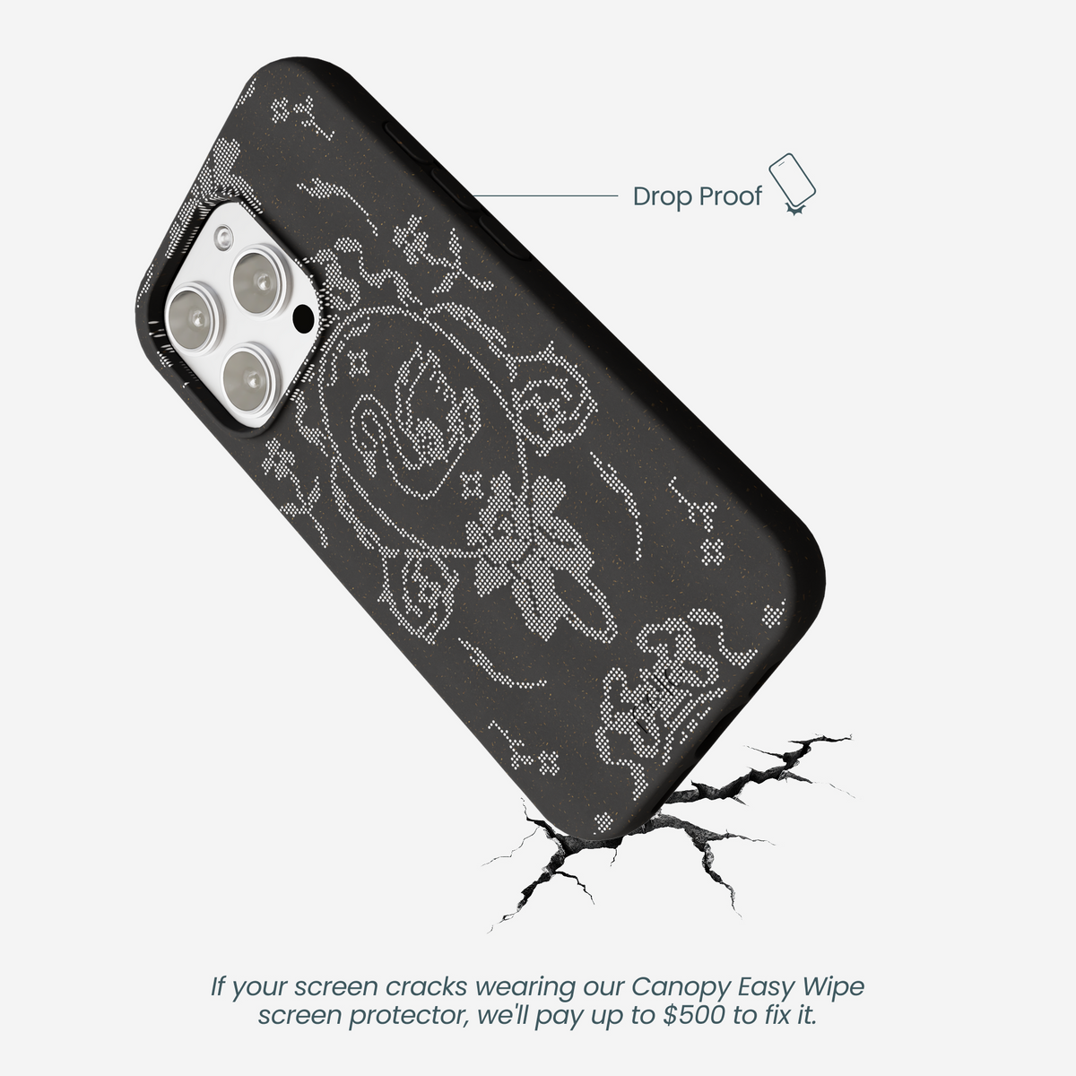 Black Studded Swan iPhone 16 Pro Max Case