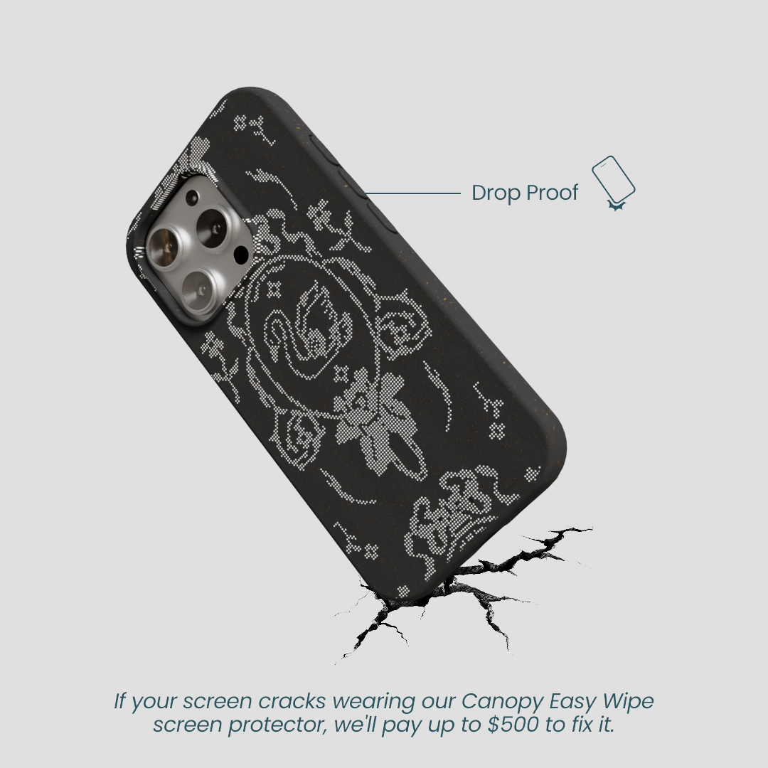 Black Studded Swan iPhone 16 Pro Case