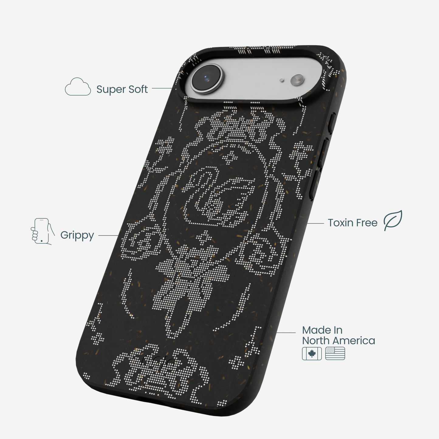 Black Studded Swan iPhone Air Case