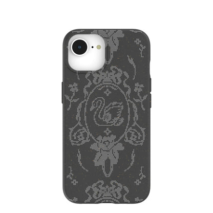 Black Studded Swan iPhone 16e/17e Case