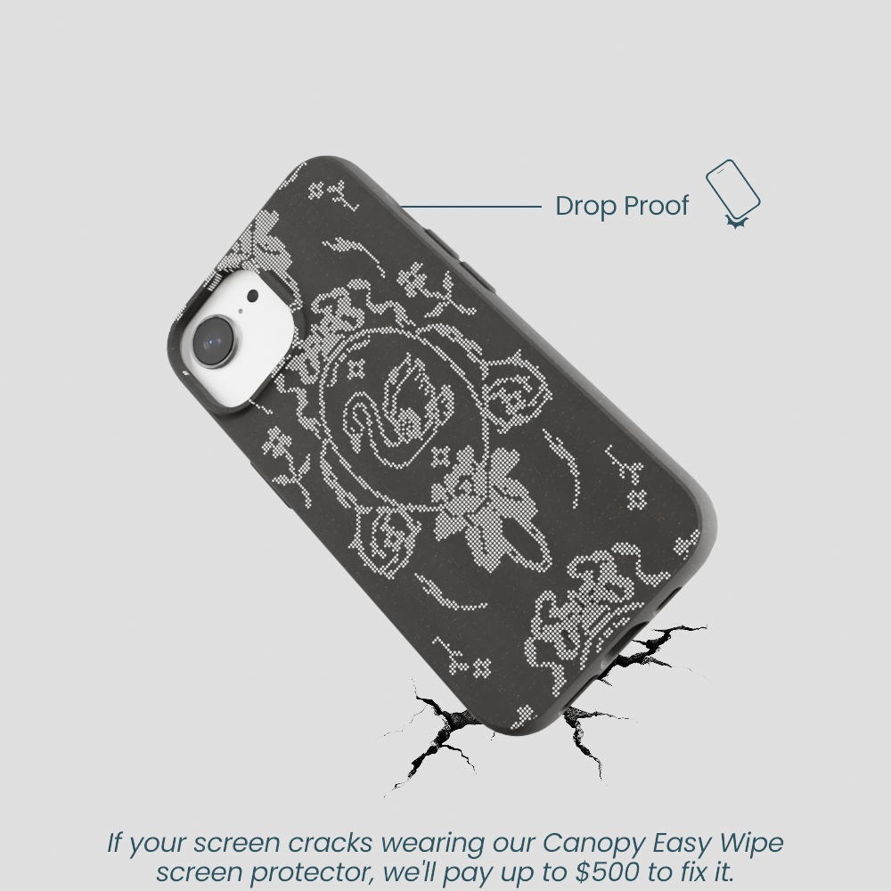 Black Studded Swan iPhone 16e/17e Case