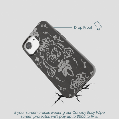 Black Studded Swan iPhone 16e/17e Case