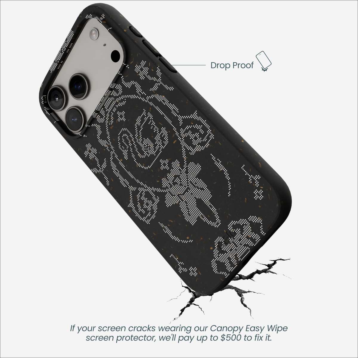 Black Studded Swan iPhone 17 Pro Max Case