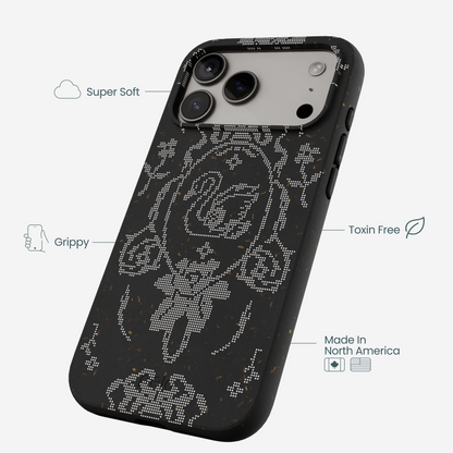 Black Studded Swan iPhone 17 Pro Max Case