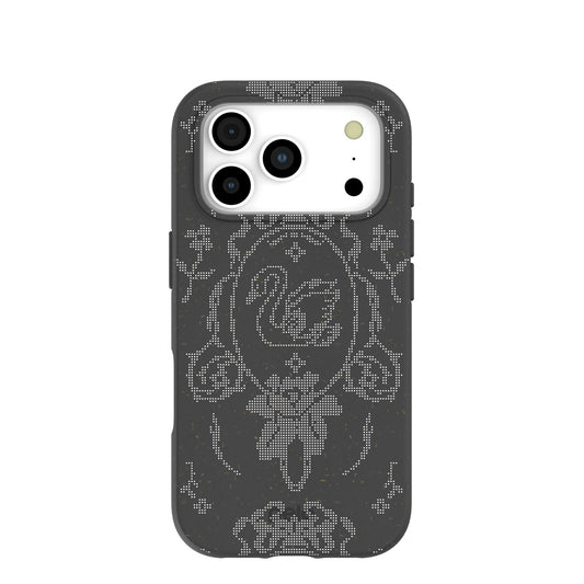 Black Studded Swan iPhone 17 Pro Case