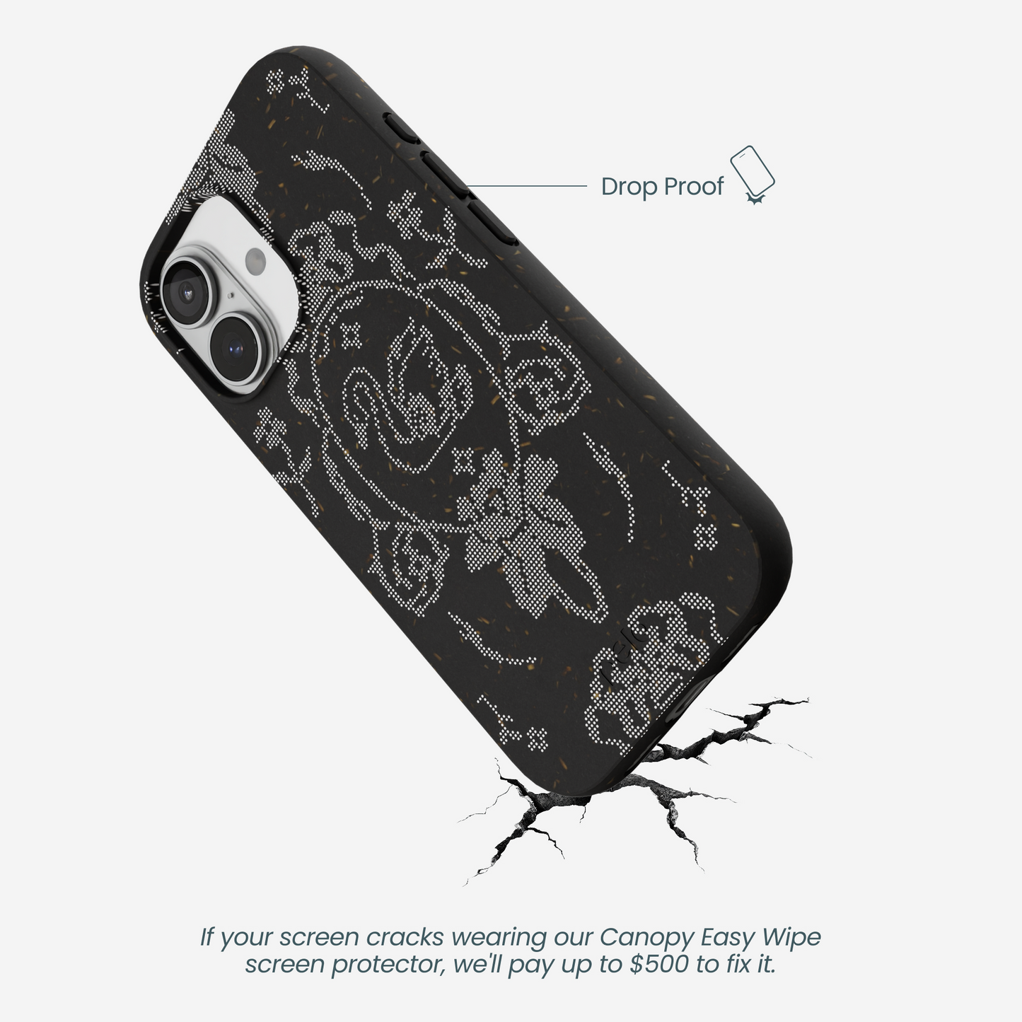 Black Studded Swan iPhone 17 Case