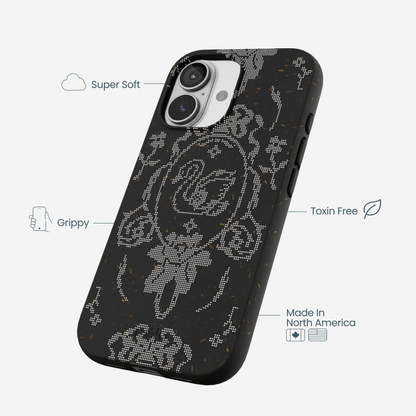 Black Studded Swan iPhone 17 Case