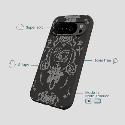 Black Studded Swan Google Pixel 10/10 Pro Case