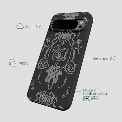 Black Studded Swan Google Pixel 9 Pro XL Case