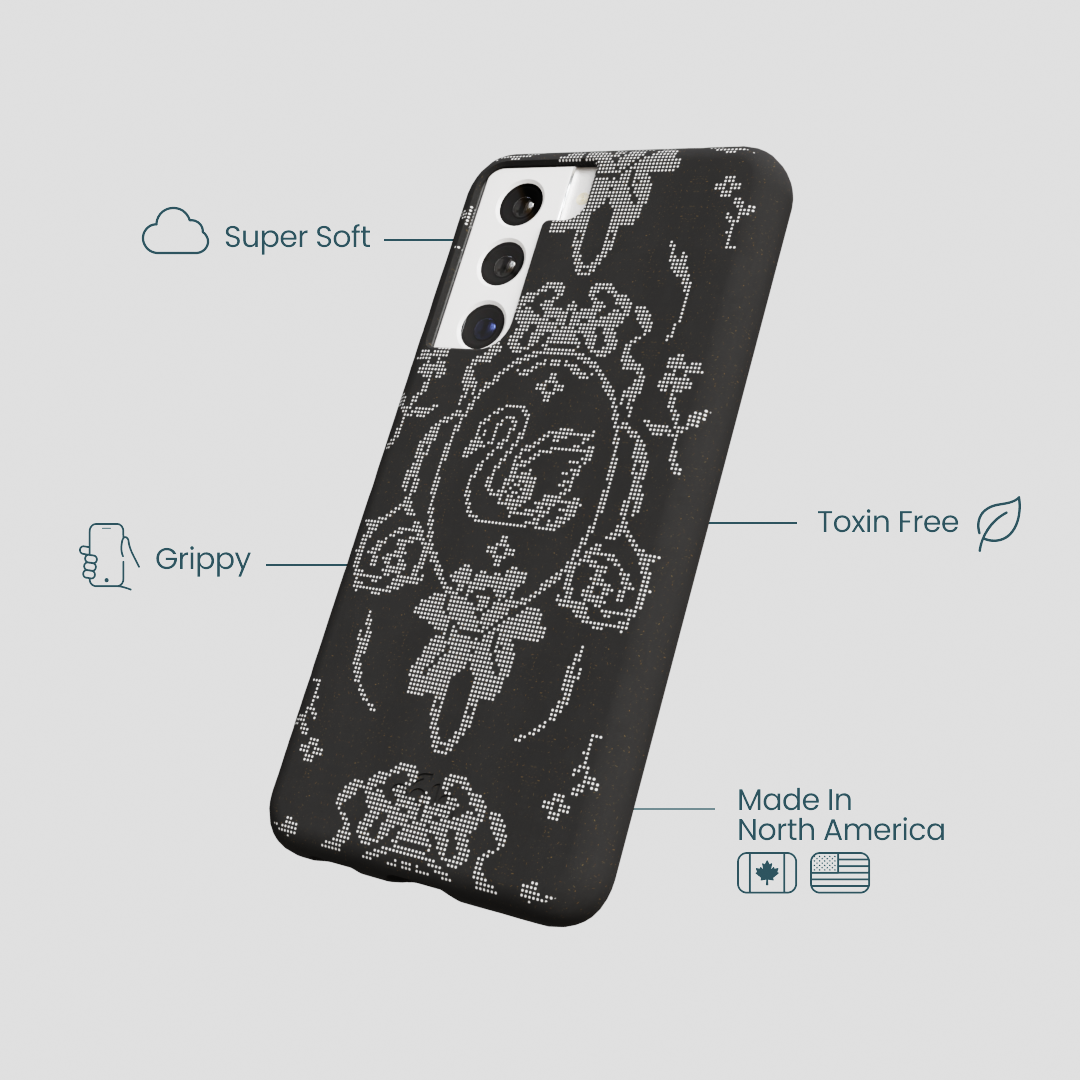 Black Studded Swan Samsung Galaxy S21 Case