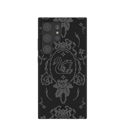 Black Studded Swan Samsung Galaxy S24 Ultra Case