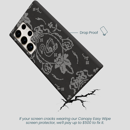 Black Studded Swan Samsung Galaxy S24 Ultra Case