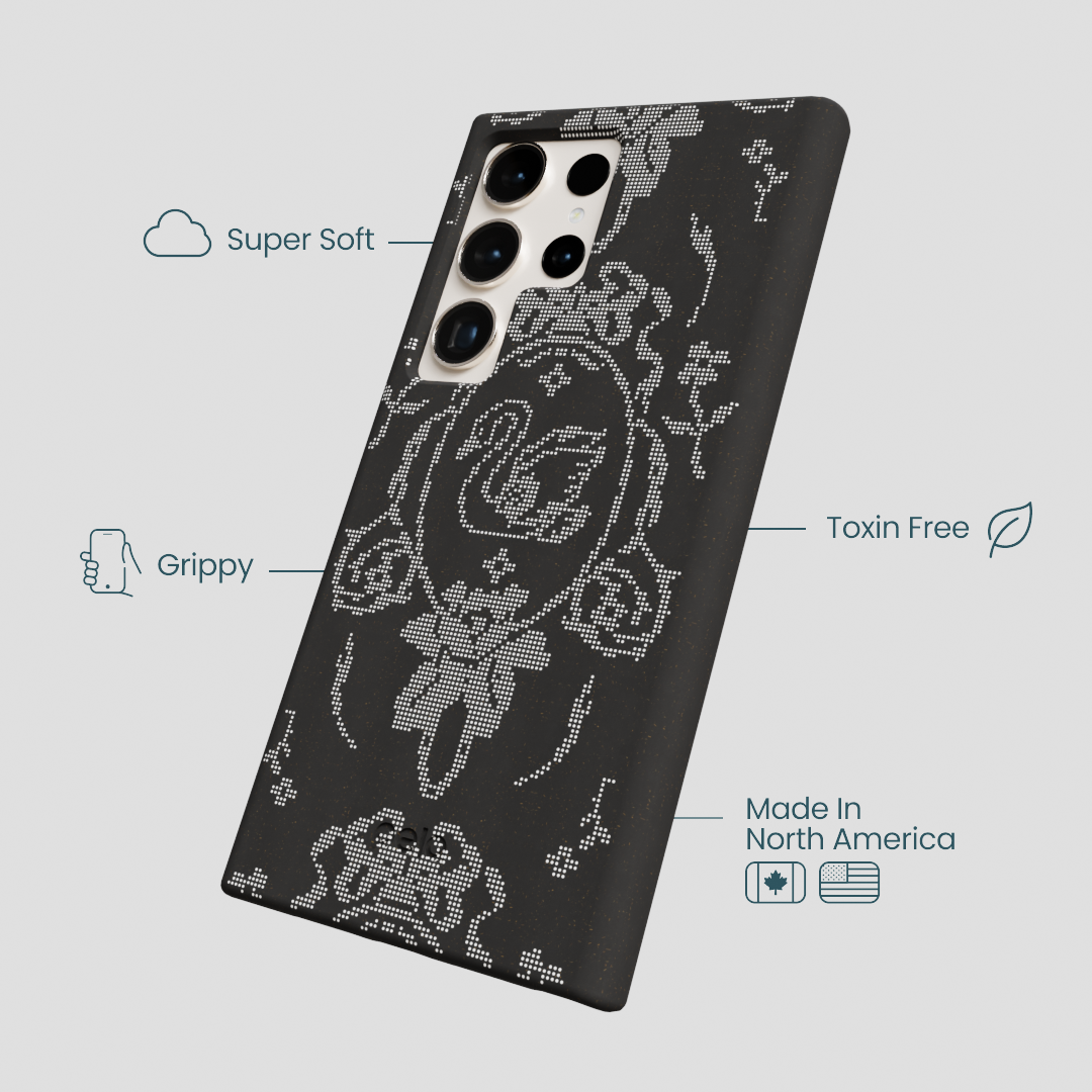 Black Studded Swan Samsung Galaxy S24 Ultra Case