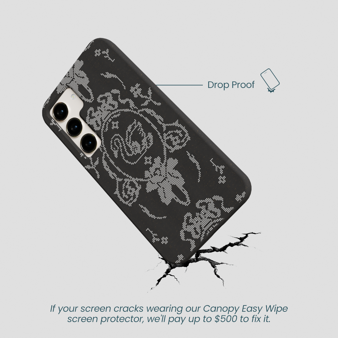 Black Studded Swan Samsung Galaxy S24 Case