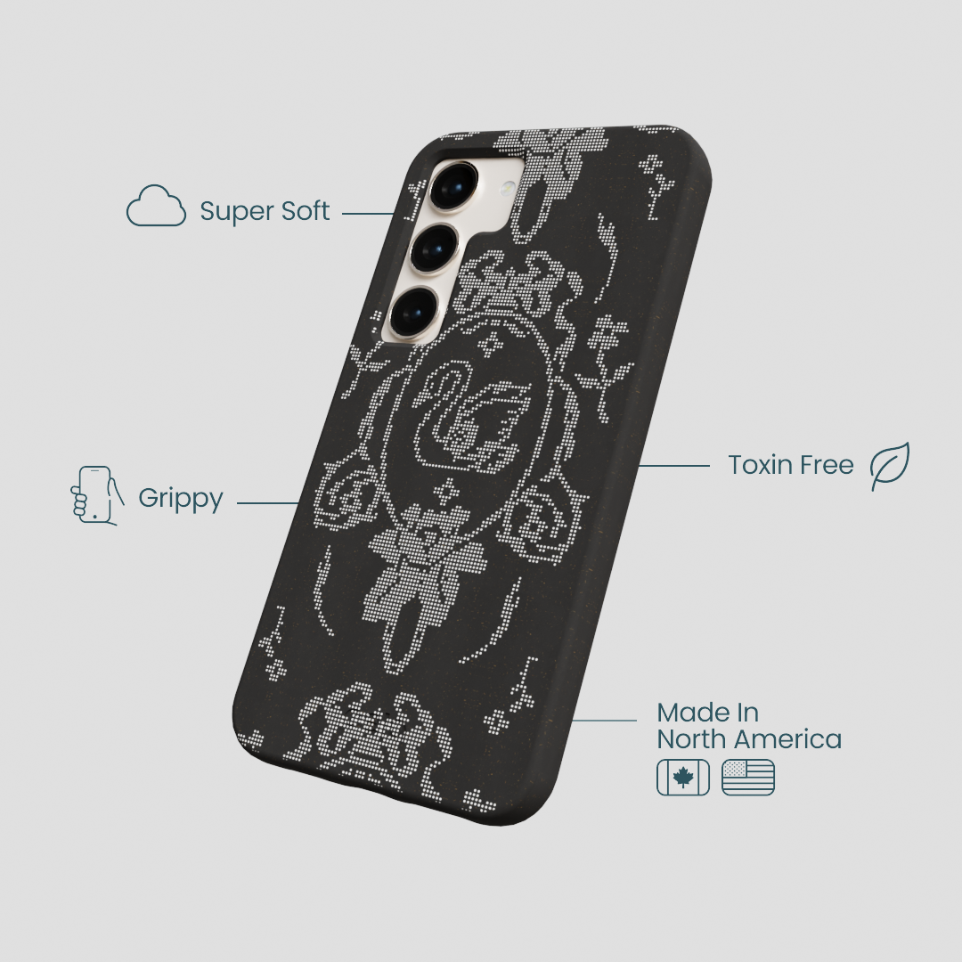 Black Studded Swan Samsung Galaxy S24 Case