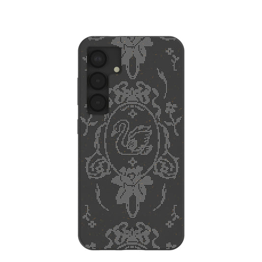 Black Studded Swan Samsung Galaxy S25 Case
