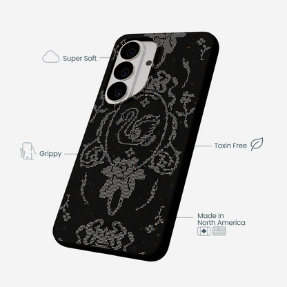 Black Studded Swan Samsung Galaxy S26 Case