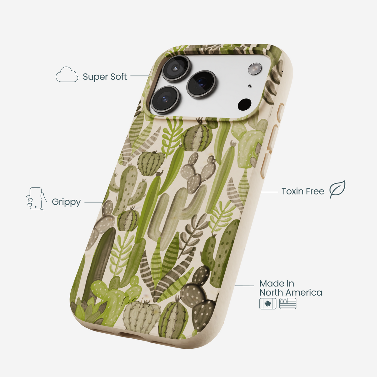 Seashell Succulent Cacti iPhone 17 Pro Case