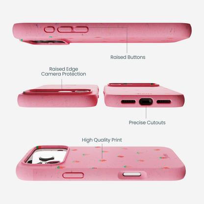 Bubblegum Pink Summer Berries iPhone 17 Pro Max Case