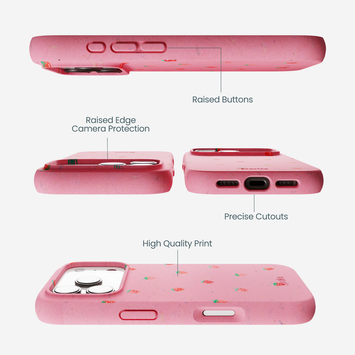 Bubblegum Pink Summer Berries iPhone 17 Pro Case