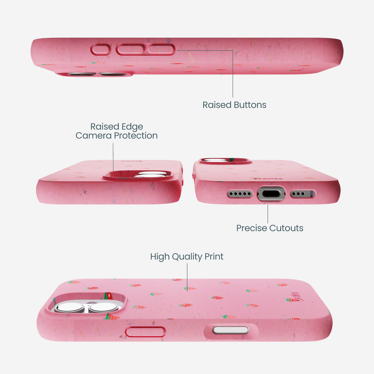 Bubblegum Pink Summer Berries iPhone 17 Case