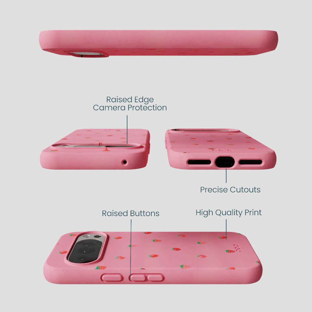 Bubblegum Pink Summer Berries Google Pixel 10/10 Pro Case