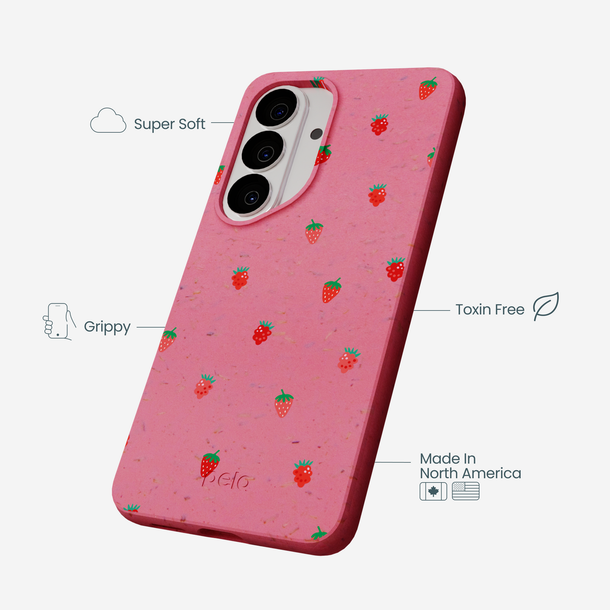 Bubblegum Pink Summer Berries Samsung Galaxy S26 Case