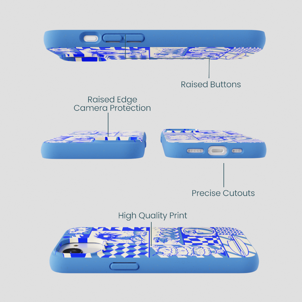 Electric Blue Summer Blues iPhone 16e/17e Case