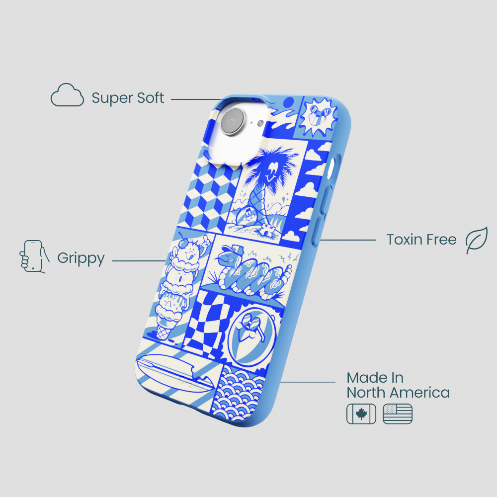 Electric Blue Summer Blues iPhone 16e/17e Case