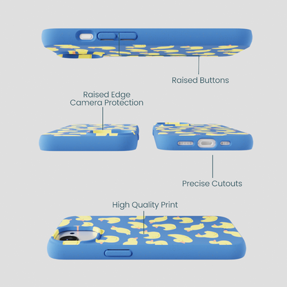 Electric Blue Sunny Ducklings iPhone 16e/17e Case