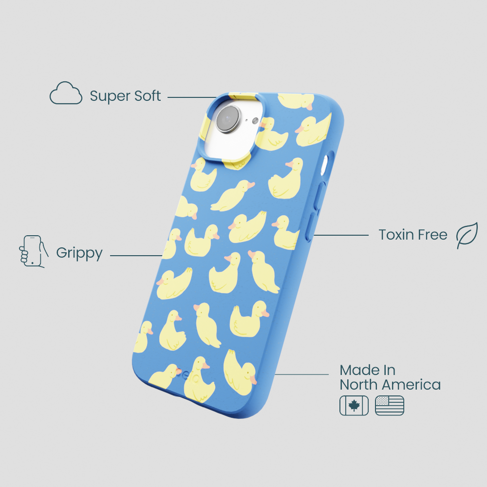 Electric Blue Sunny Ducklings iPhone 16e/17e Case