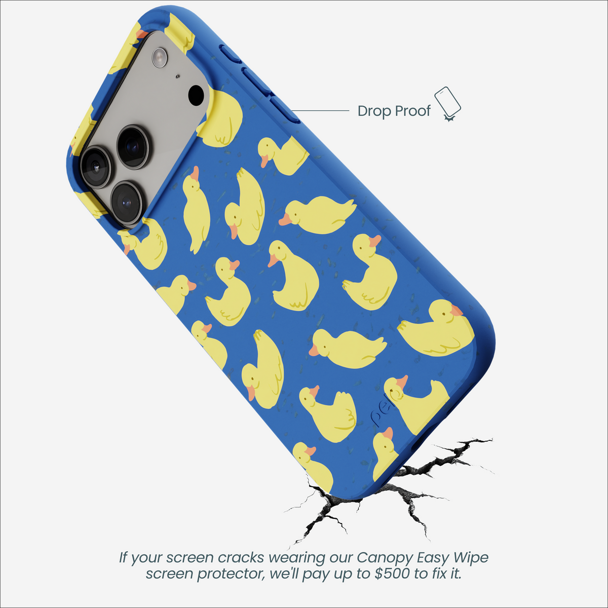 Electric Blue Sunny Ducklings iPhone 17 Pro Max Case