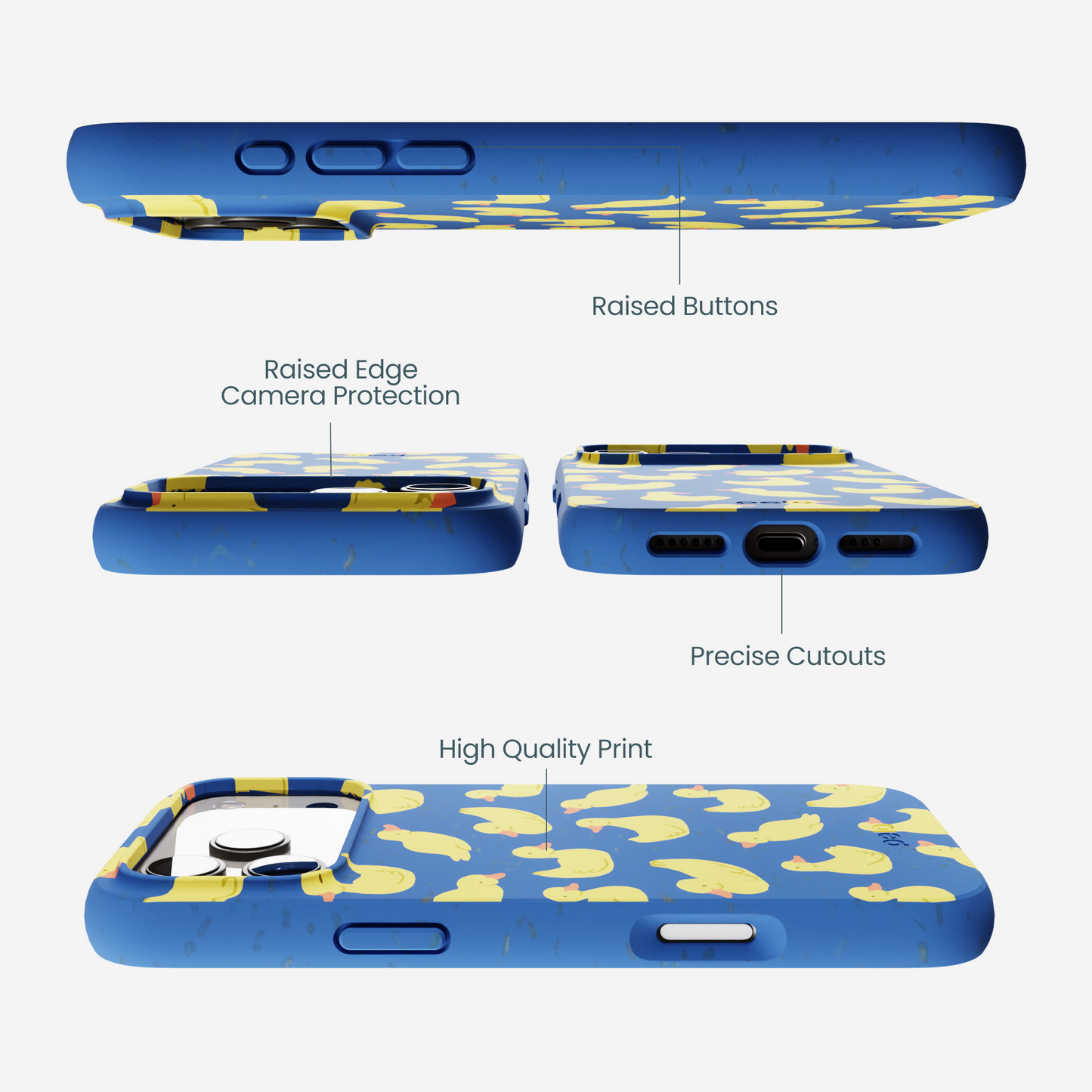 Electric Blue Sunny Ducklings iPhone 17 Pro Max Case