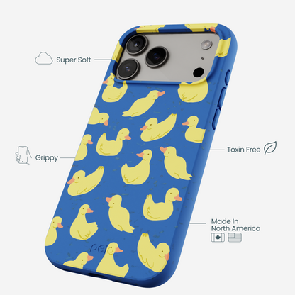 Electric Blue Sunny Ducklings iPhone 17 Pro Max Case