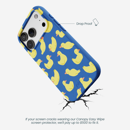 Electric Blue Sunny Ducklings iPhone 17 Pro Case