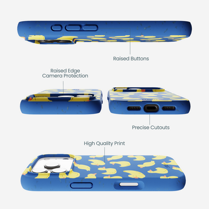 Electric Blue Sunny Ducklings iPhone 17 Pro Case