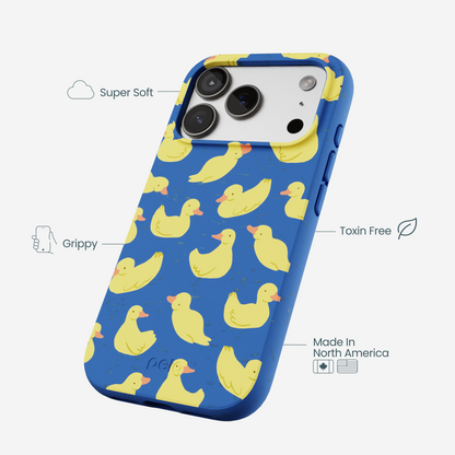 Electric Blue Sunny Ducklings iPhone 17 Pro Case