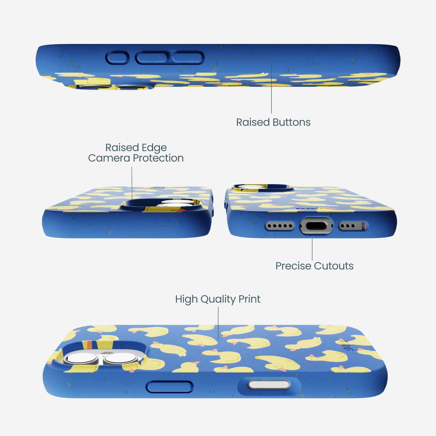 Electric Blue Sunny Ducklings iPhone 17 Case