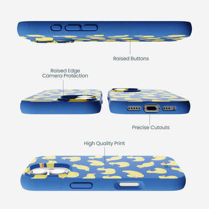 Electric Blue Sunny Ducklings iPhone 17 Case