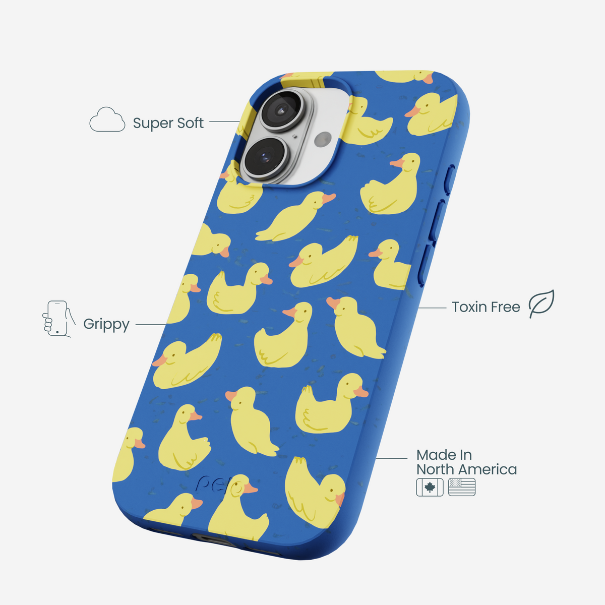 Electric Blue Sunny Ducklings iPhone 17 Case