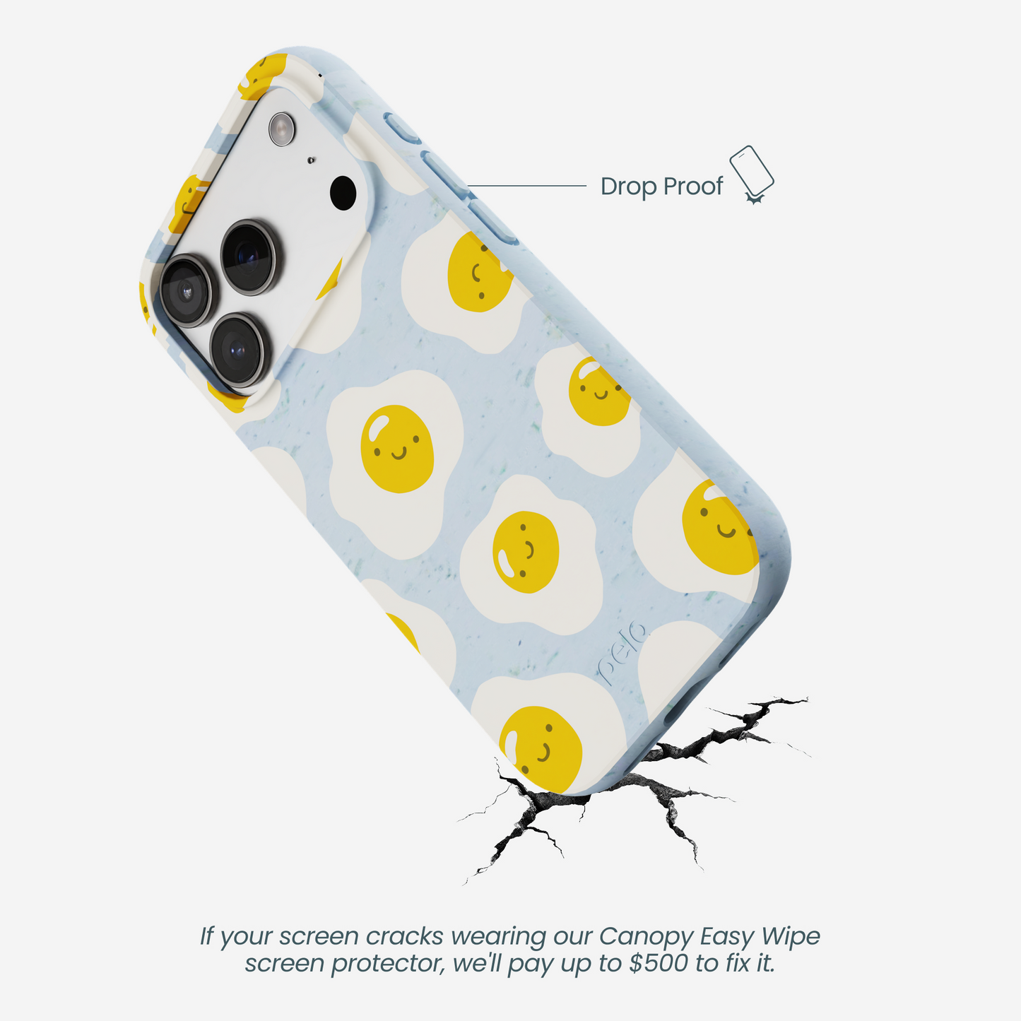 Powder Blue Sunny Side Up iPhone 17 Pro Case