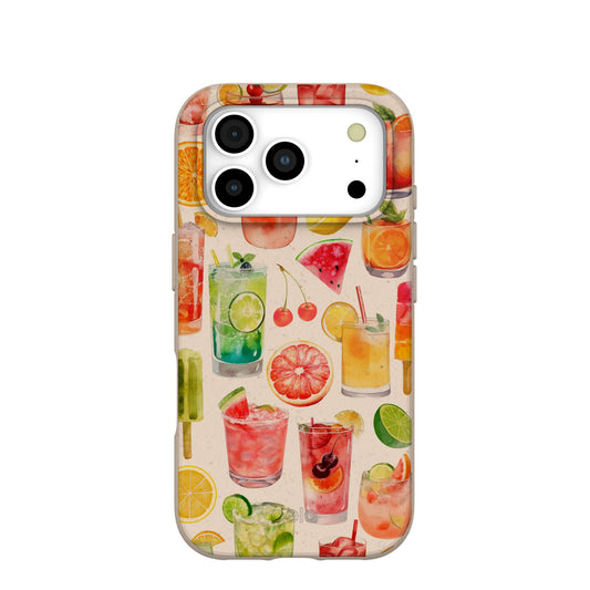 Seashell Sunset Sips iPhone 17 Pro Case