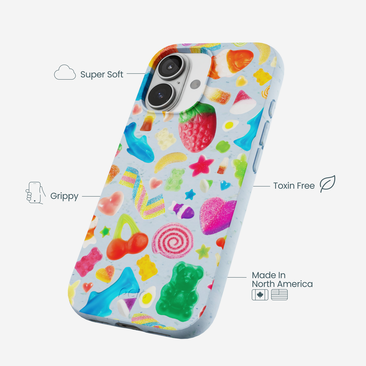 Powder Blue Super Gummies iPhone 17 Case