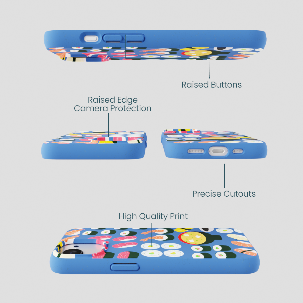 Electric Blue Sushi Night iPhone 16e/17e Case